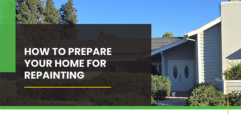 House exterior with repainting preparation guide text.