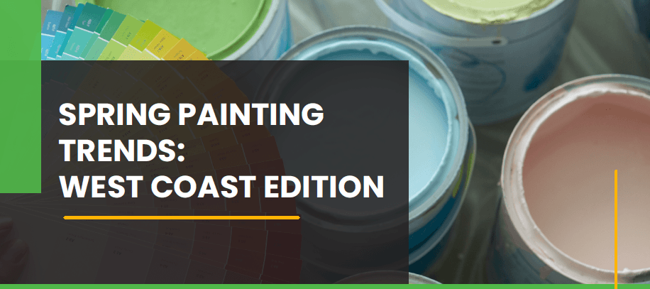 Paint cans with color swatches displayed.