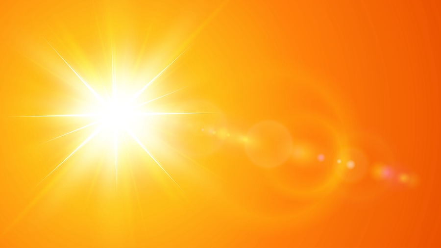 Sweltering heat from the sun