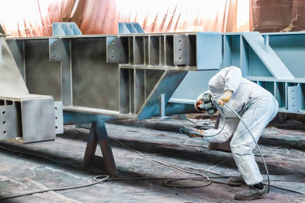Commercial surface being professionally spray painted by a commercial painter in La Mesa, CA