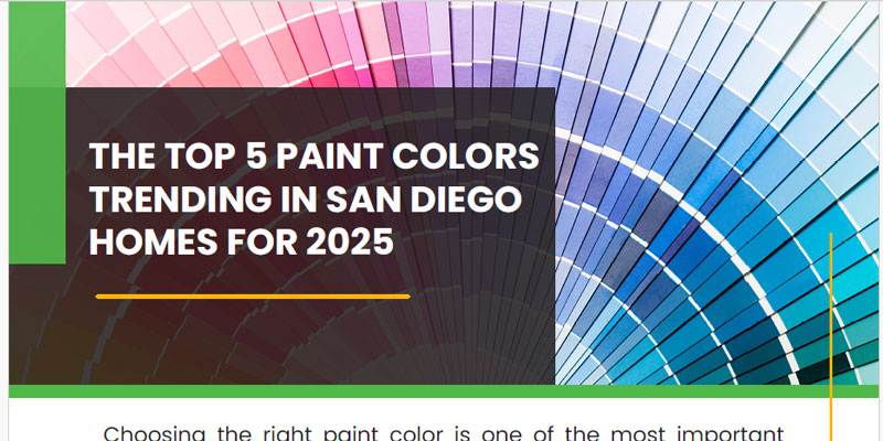 The Top 5 Paint colors trending in San Diego Homes for 2025